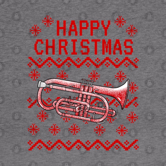 Cornet Ugly Christmas Cornetist Brass Teacher Musician by doodlerob